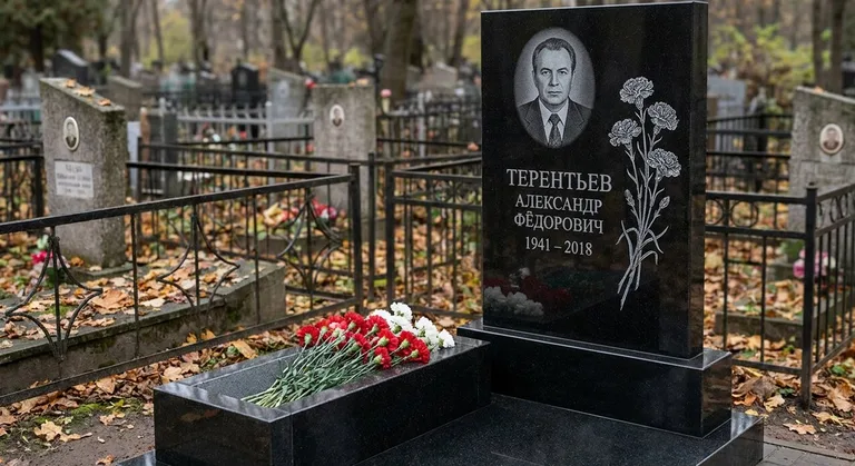 Памятник с гравировкой гвоздик — выполненная работа «Терентьев» в Сургуте
