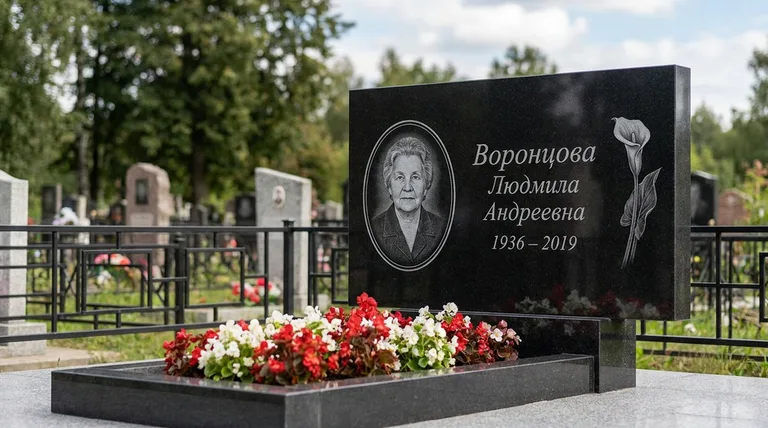 Памятник с гравировкой калл — выполненная работа «Воронцова» в Сургуте