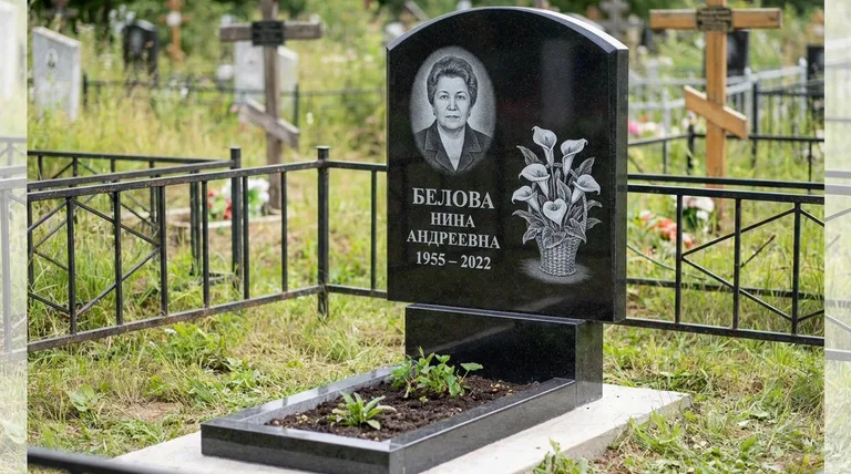 Памятник с гравировкой калл — выполненная работа «Белова» в Сургуте