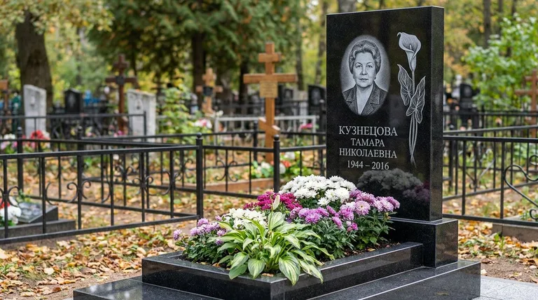 Памятник с гравировкой калл — выполненная работа «Кузнецова» в Сургуте