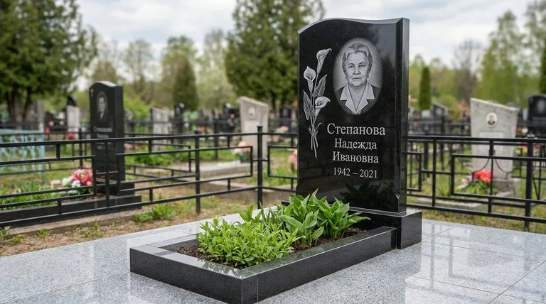 Памятник с гравировкой калл — выполненная работа «Степанова» в Сургуте