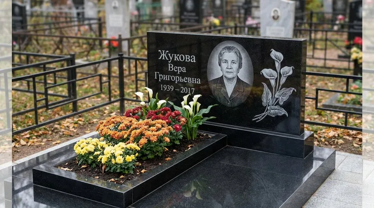Памятник с гравировкой калл — выполненная работа «Жукова» в Сургуте
