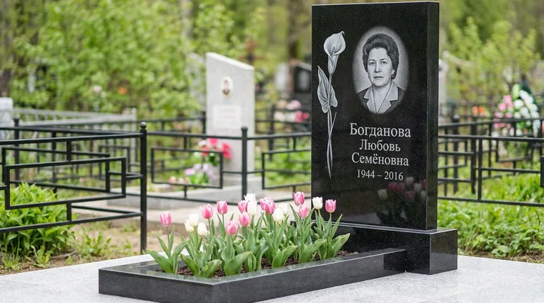 Памятник с гравировкой калл — выполненная работа «Богданова» в Сургуте