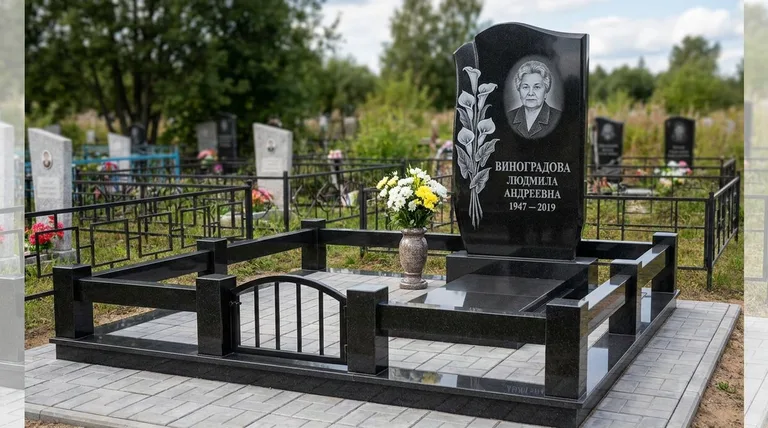 Памятник с гравировкой калл — выполненная работа «Виноградова» в Сургуте