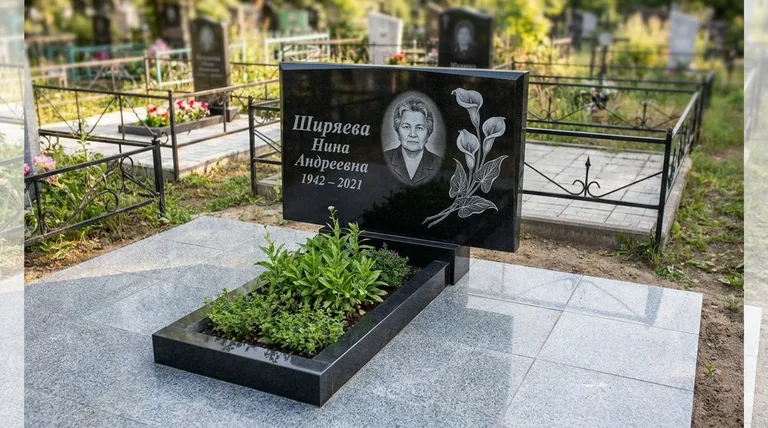 Памятник с гравировкой калл — выполненная работа «Ширяева» в Сургуте