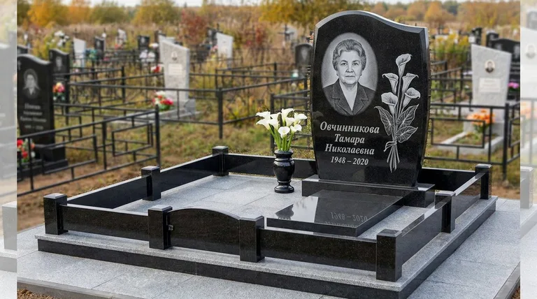 Памятник с гравировкой калл — выполненная работа «Овчинникова» в Сургуте
