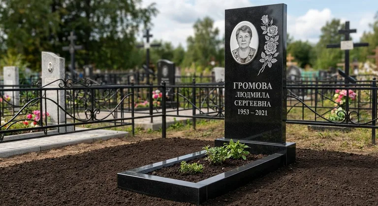 Памятник с гравировкой роз — выполненная работа «Громова» в Сургуте