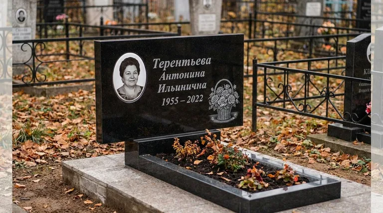 Памятник с гравировкой роз — выполненная работа «Терентьева» в Сургуте