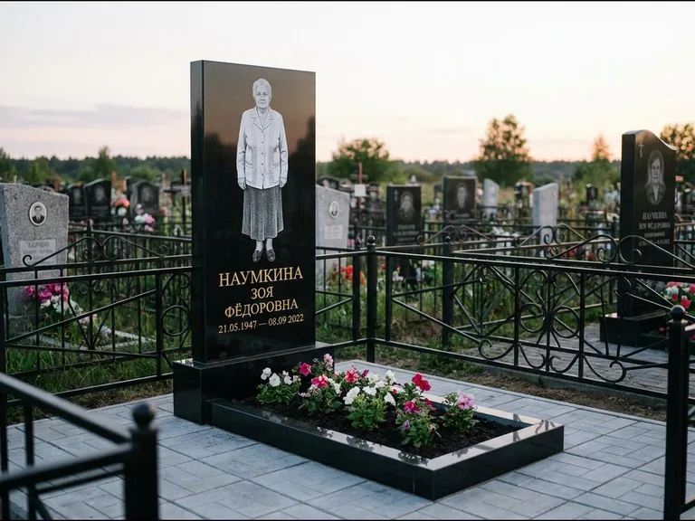 Гравировка портрета на чёрном граните — выполненная работа 18 в Сургуте