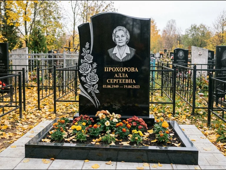 Гравировка портрета на чёрном граните — выполненная работа 20 в Сургуте