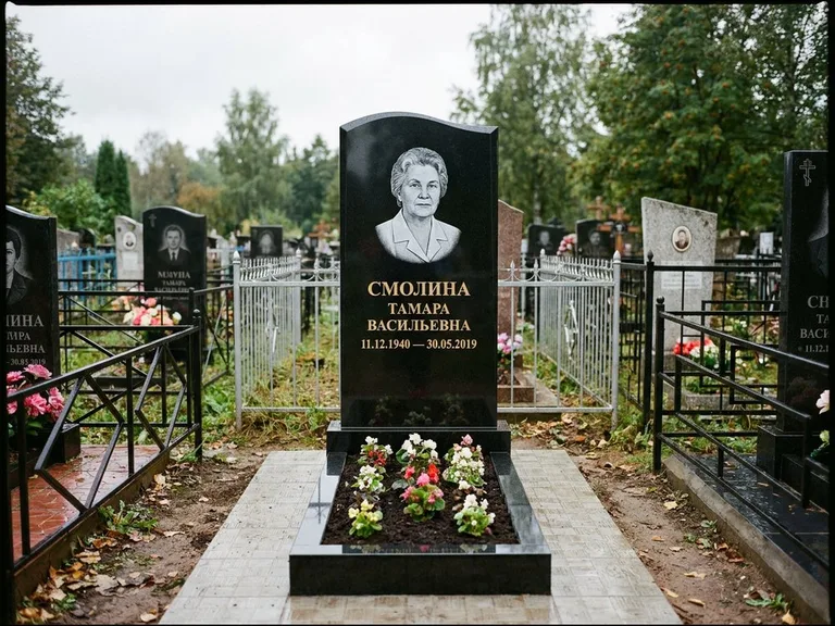 Гравировка портрета на чёрном граните — выполненная работа 22 в Сургуте