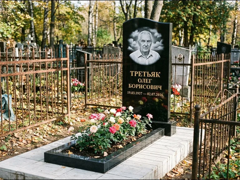 Гравировка портрета на чёрном граните — выполненная работа 23 в Сургуте