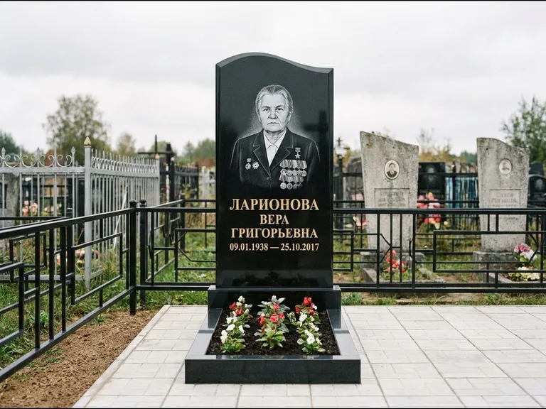 Гравировка портрета на чёрном граните — выполненная работа 28 в Сургуте