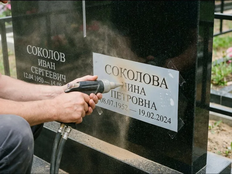 Догравировка ФИО и дат — гравировка с выездом на кладбище в Сургуте