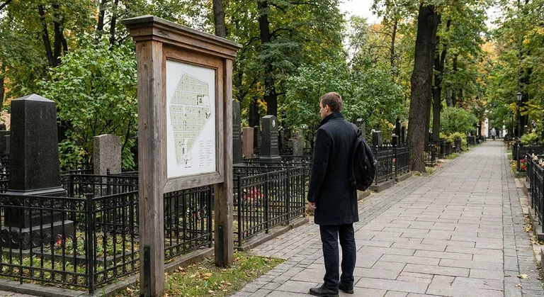 План-указатель и навигация по кладбищу