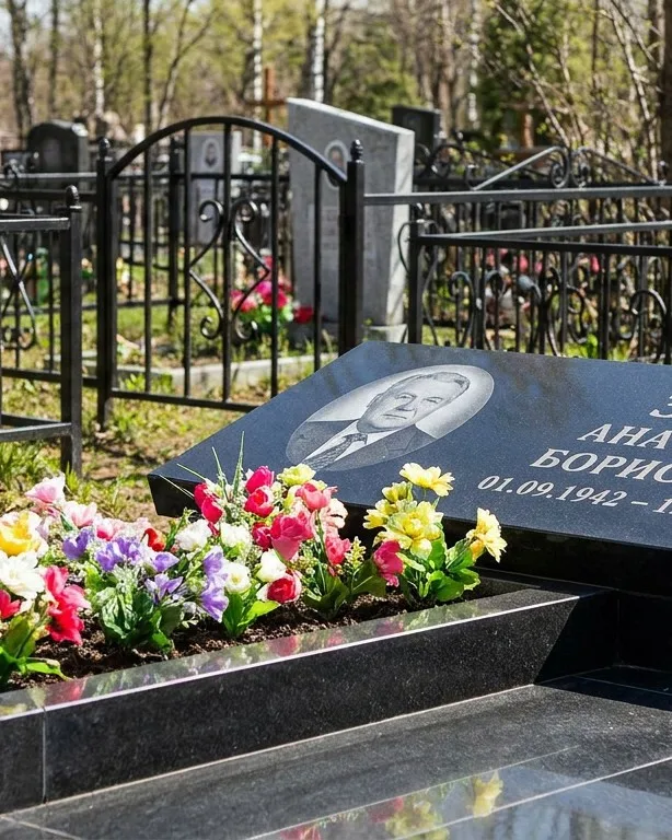Премиум памятник под ключ с мощением и оградой в Сургуте