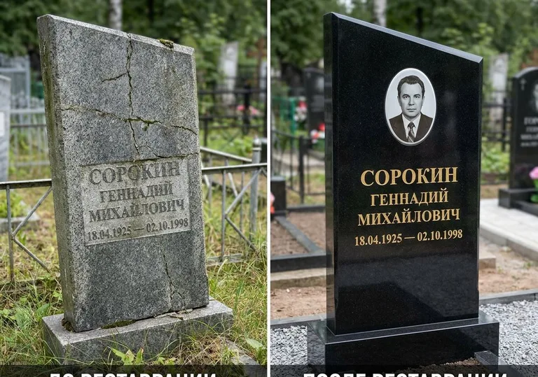 Полная реставрация старого памятника: до и после в Сургуте