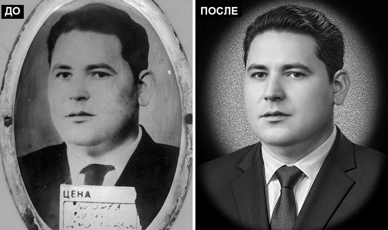 Ретушь фото на памятник — реставрация фотографии: до и после в Сургуте