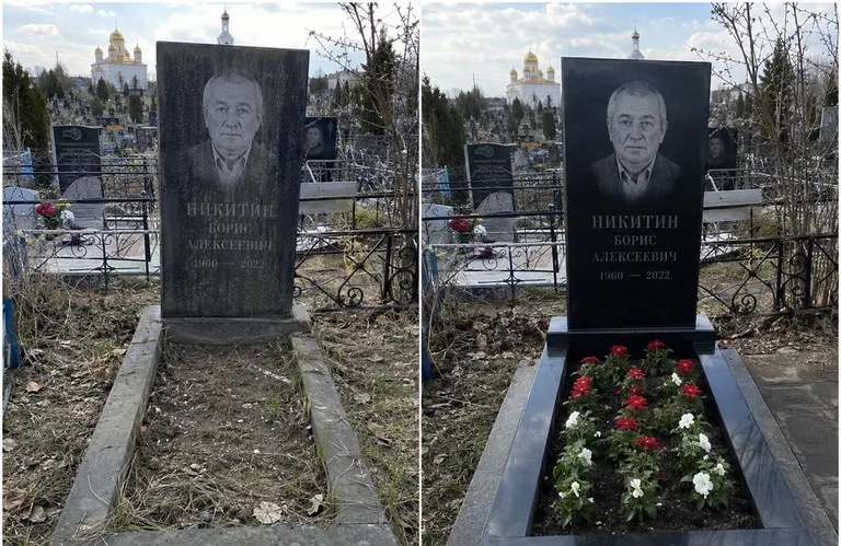 Диптих №3: покраска оградки и прополка цветника с тюльпанами — до и после в Сургуте