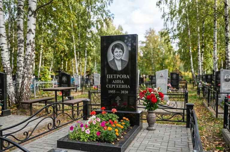 Установка гранитного памятника на могилу в Сургуте