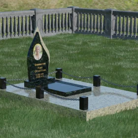 Комбинированный вертикальный памятник с мемориальным комплексом П017