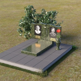 Горизонтальный Гранитный памятник для двоих - ПГ026