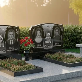 Гранитный православный вертикальный памятник - ПН071
