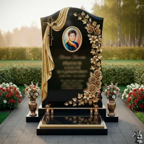Православный элитный гранитный памятник с крестом ПН142 - ПН142
