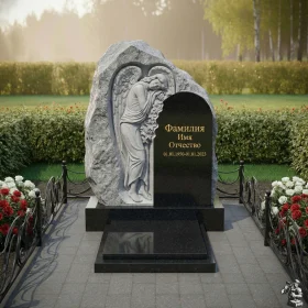 Элитный светский вертикальный памятник из гранита или мрамора - ПН167
