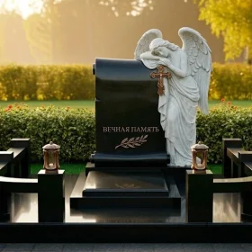 Элитный Гранитный или мраморный вертикальный памятник - ПН393