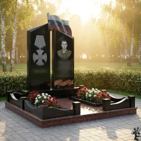 Элитный Гранитный вертикальный светский памятник - ПН405