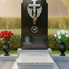 Гранитный горизонтальный православный мемориальный комплекс - ПН415