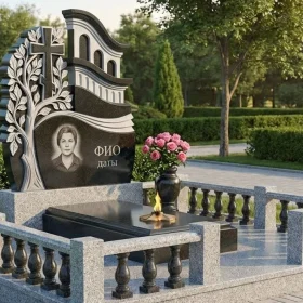Элитный гранитный православный памятник с крестом - ПН438