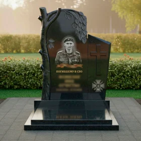 Вертикальный гранитный памятник для православных - ПН515