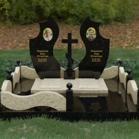 Вертикальный комбинированный православный памятник - П206