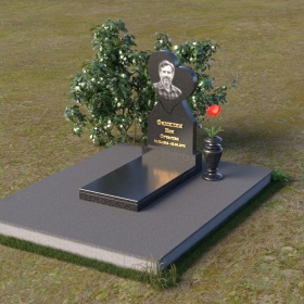 Вертикальный светский памятник из гранита или мрамора - ПВ063