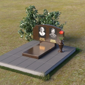 Памятник горизонтальный на одного/двух из Гранита или мрамора - ПГ047