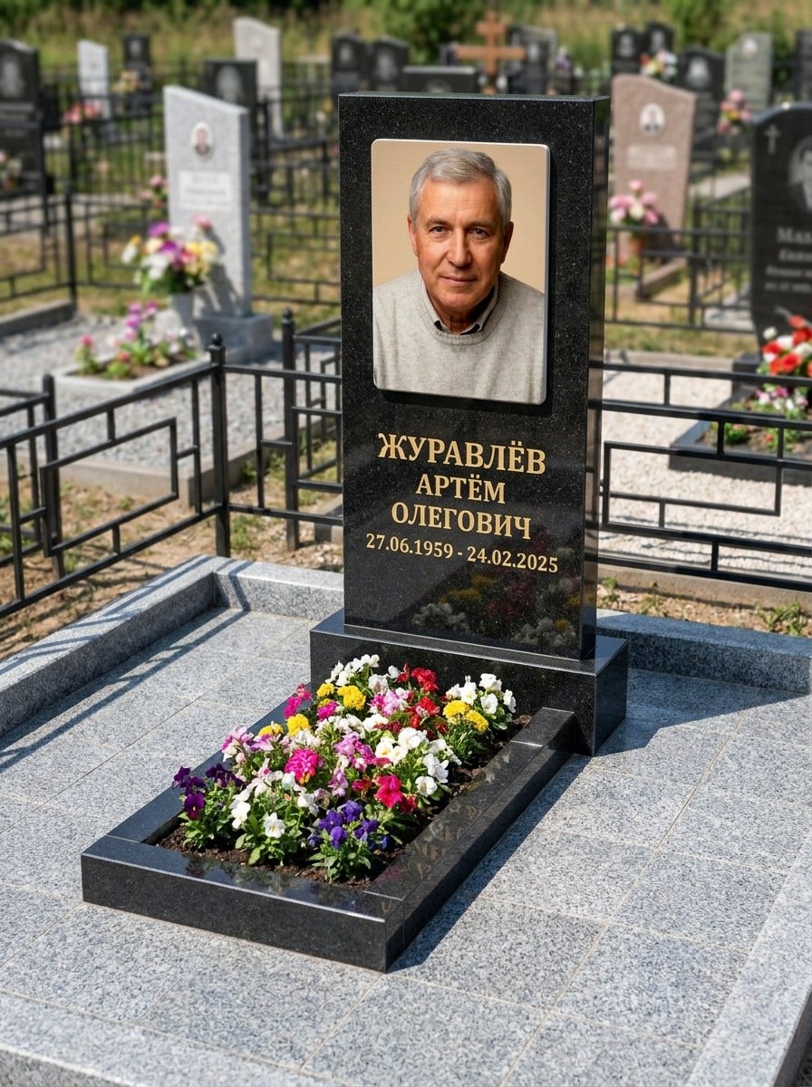 Портрет на памятнике в Сургуте — Выцветшее фото восстановили — керамогранит 180×240 мм