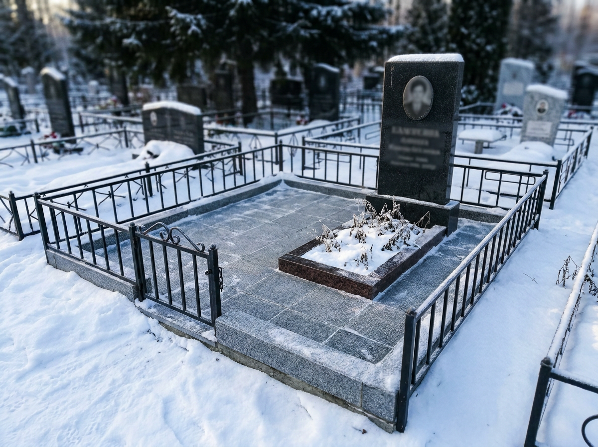 Благоустройство могилы в Сургуте — пример 4