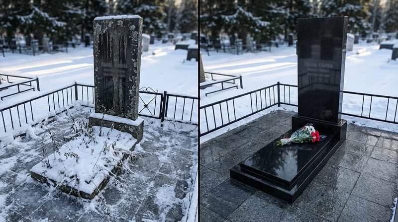 Уборка могилы в Сургуте — пример 2